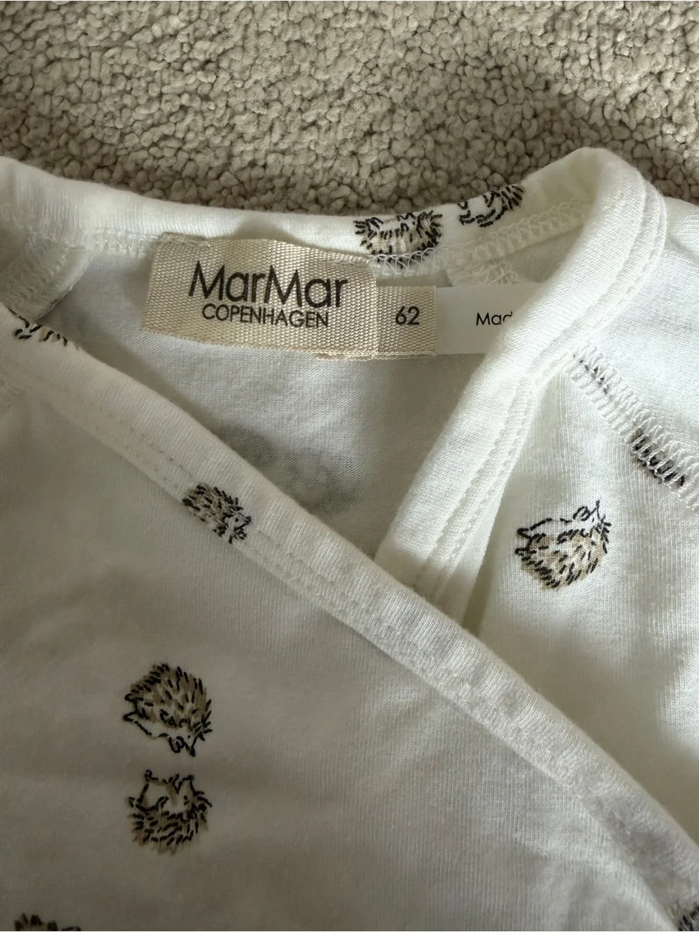 White Hedgehog-Print Baby Footie One-Piece